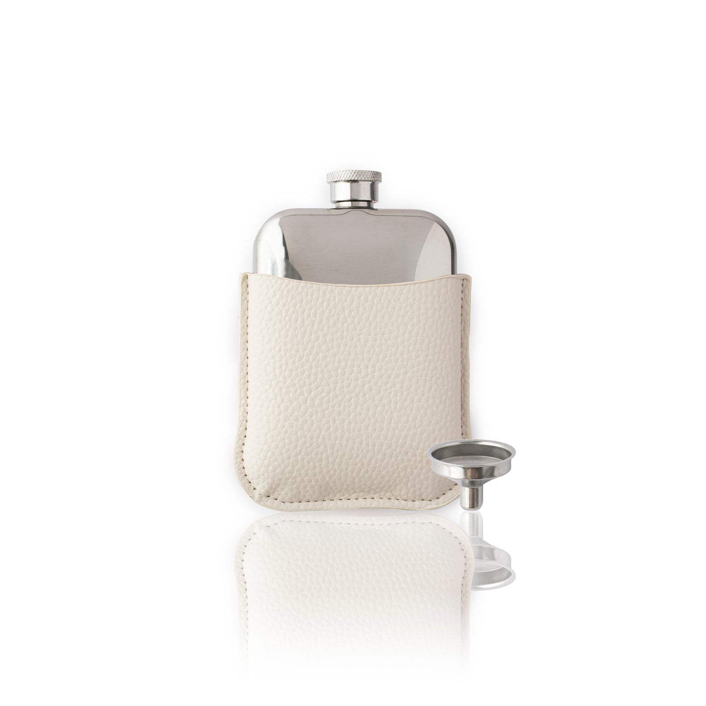 HIPLE® 6oz Hip Flasks for Women Gift with Free Hiple Handkerchief Premium Ivory PU Leather Sleeve and Stainless Steel Funnel Bridesmaid Gift and Ladies Hip Flask Womens Flask Set Whiskey Flask…